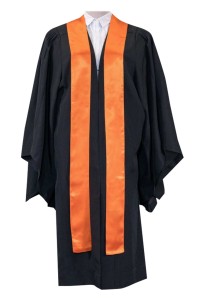 設計香港都會大學畢業袍  語言研究副學士學位畢業袍  橙色色帶畢業袍  E&L  ALSE 黑色畢業袍  畢業袍 垂布  DA329